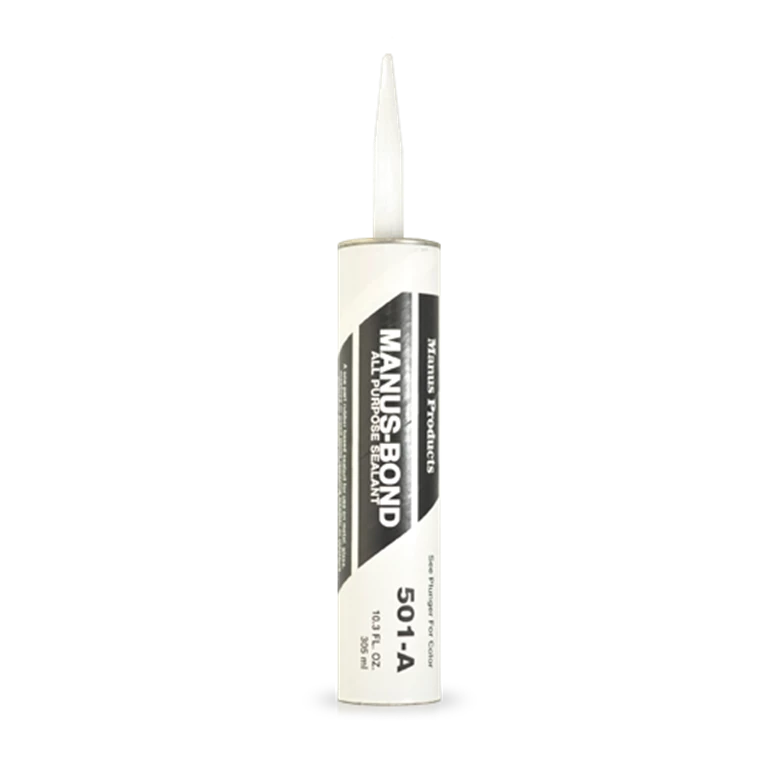 Manus-Bond 501A can be applied on various surfaces like wood and glass, demonstrating strong adhesion, weather resistance, and long-term flexibility, meets Federal and USDA standards.