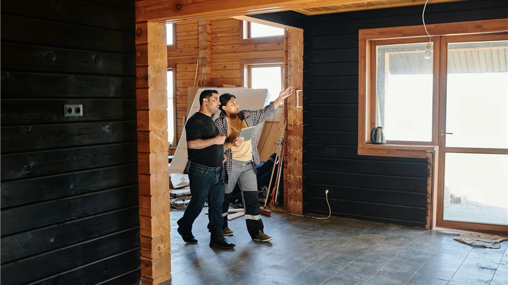 Two People Checking on a Construction Project